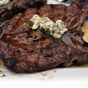 Marinated Herb Butter T-Bone Steaks